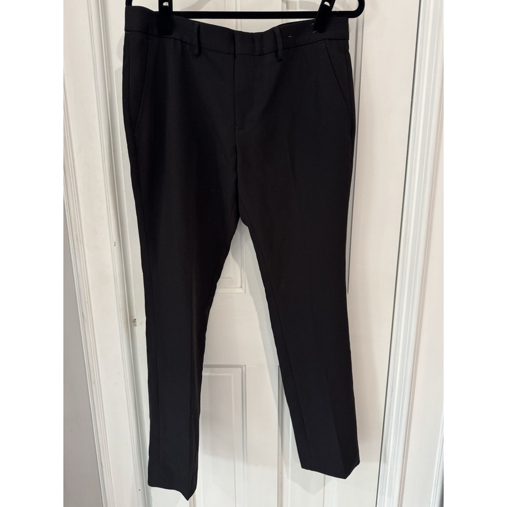 Egara Mens Skinny Fit Stretch Jet Black Dress Pants Size 31x30